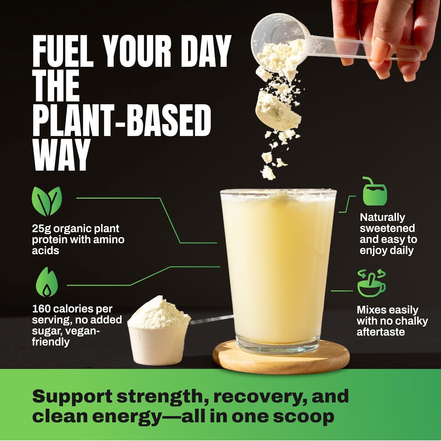 VEDGE Vegan Protein Powder - Plant Protein Powder with Pea, Pumpkin & Sunflower - USDA Organic, Amino Acids, Dairy Free, Gluten Free, Soy Free, Keto, Non GMO, Smooth Texture - Vanilla - 20 Servings - Image 4