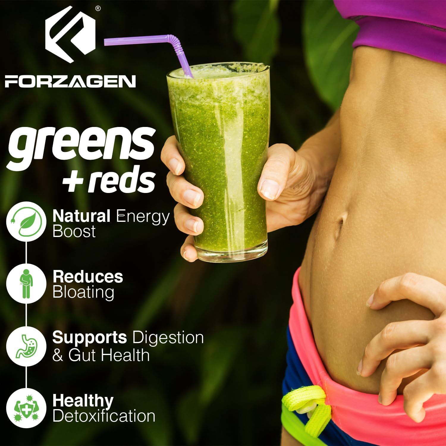 Forzagen Vegan Greens & Reds Superfood Powder - Organic Super Greens Powder | Premium Veggie Powder Supplement | 35 Servings Reds and Greens Superfood Powder - Image 8