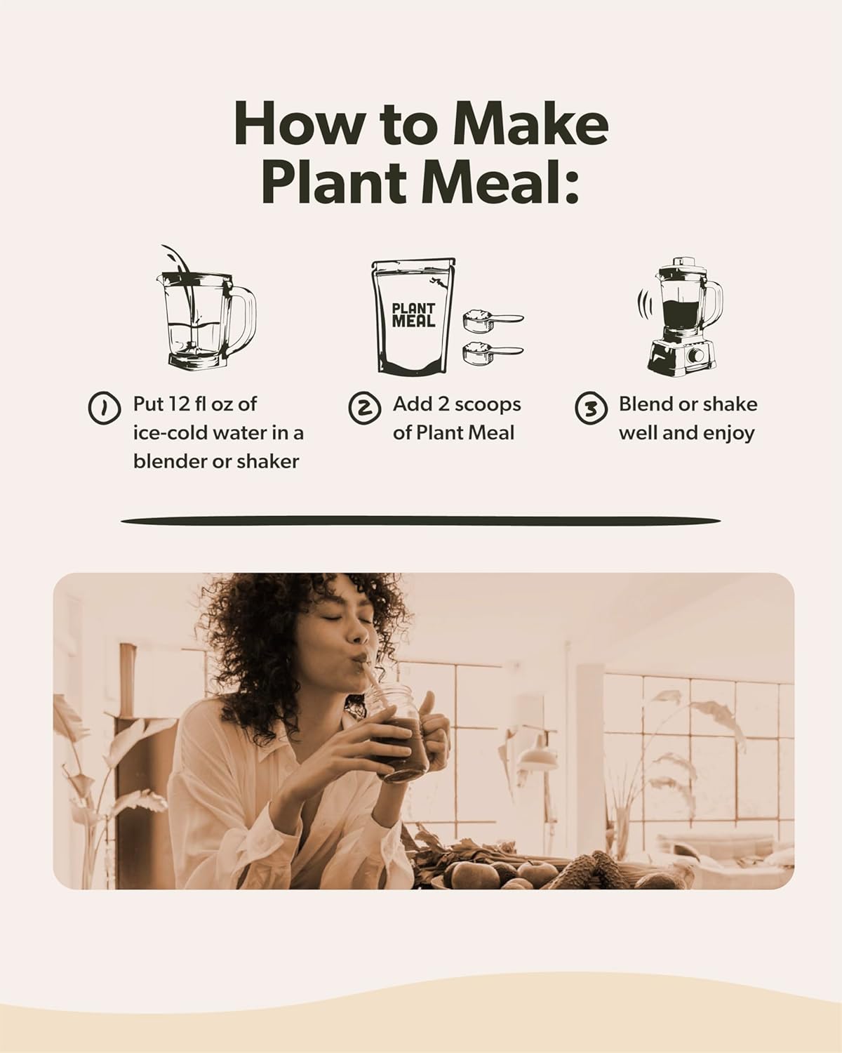 Plant Meal Replacement Shake - Vanilla - 25g of Plant Based Vegan Protein Powder, 76+ Organic Superfoods, Vitamins & Minerals, Mushrooms, Super Greens, Digestive Enzymes & Probiotics - 1 Serving - Image 8