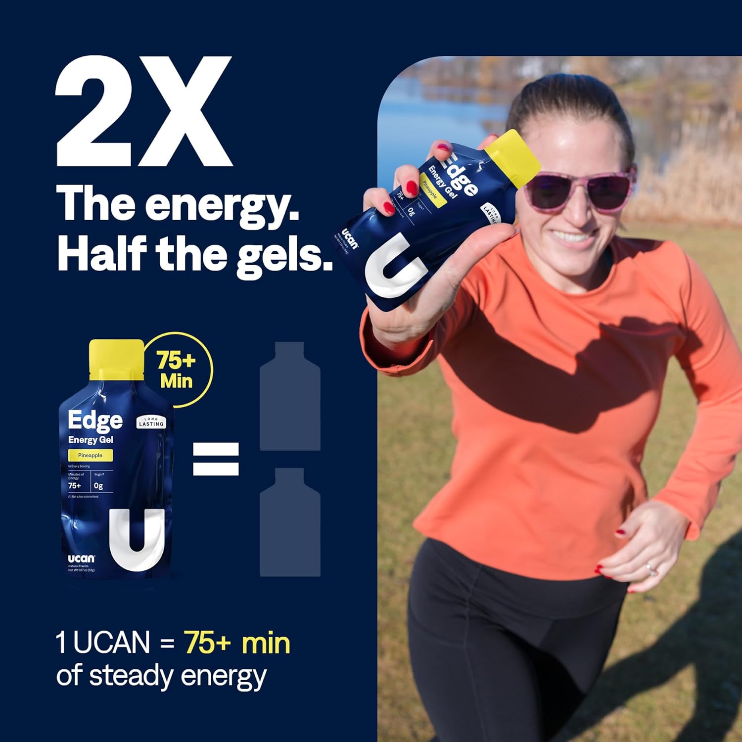 UCAN Edge Energy Gel Shots, Pineapple (12, 1.87 Ounce Packets) for Running, Training, Workouts, Fitness, Cycling, Crossfit | Sugar-Free, Vegan, & Keto Friendly Energy Supplement - Image 3