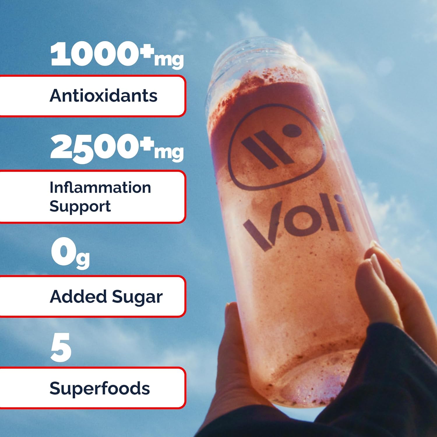 Voli Recovery - Post Workout Superfood Powder | Plant-Based Drink Mix Packets with Curcumin, Ginger & Vitamin C for Muscle Recovery & Detox Support, Inflammation & Leg Cramps Support, Vegan, 15 Count - Image 5