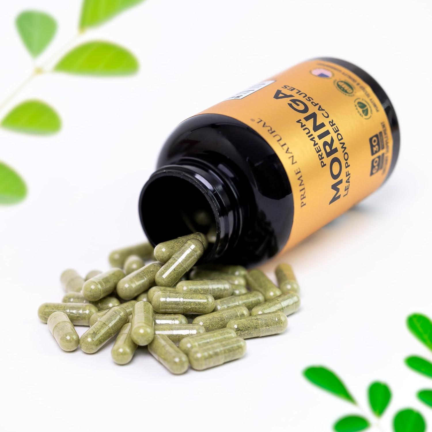 Moringa Powder Capsules - Pure Moringa Powder, Energy, Skin, Immune & Gut Health Superfood, Rich in Antioxidants, Essential Vitamins & Amino Acids, Natural Green Superfood Supplement - 60 Count - Image 5