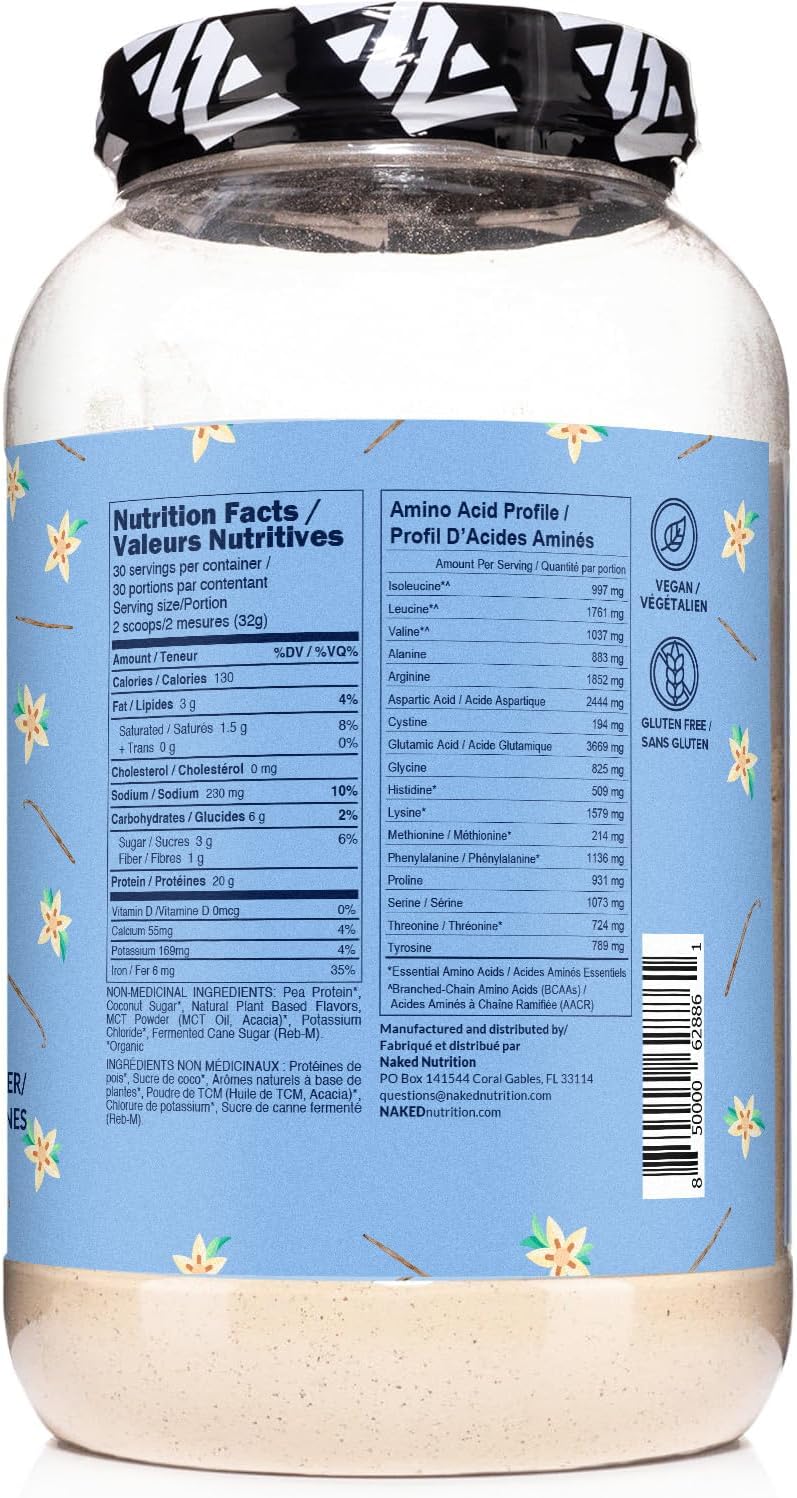 NAKED Shake - Vanilla Protein Powder - Plant Based Protein Shake with Mct Oil, NSF Certified, Gluten-Free, Soy-Free, No Gmos Or Artificial Sweeteners - 30 Servings - Image 9