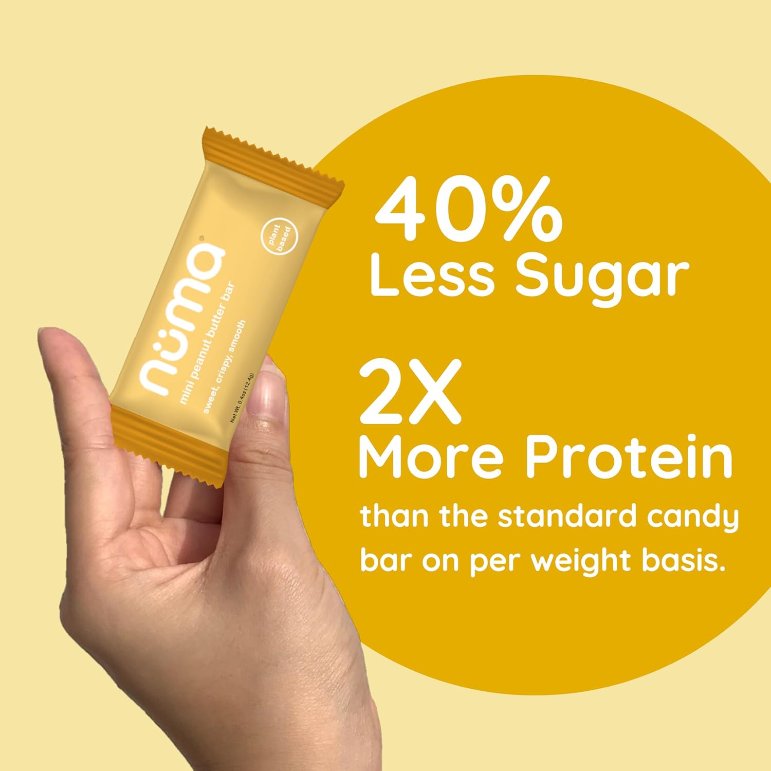 Numa Foods Mini Peanut Butter Bars – Vegan, Low Sugar, High Protein, All Natural, Gluten Free – Crunchy Plant Based Peanut Butter Snacks – 3 Bags with 8 Individually Wrapped PB Bites - Image 4