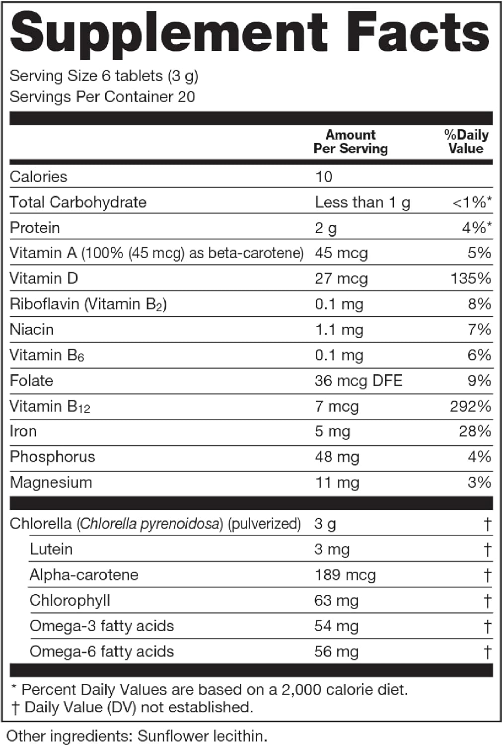 Sun Chlorella 500mg Whole Body Wellness Green Algae Superfood Supplement - Immune Defense, Gut Health, Natural Purification, Energy Boost - Chlorophyll, B12, Iron, Protein - Non-GMO - 120 Tablets - Image 2