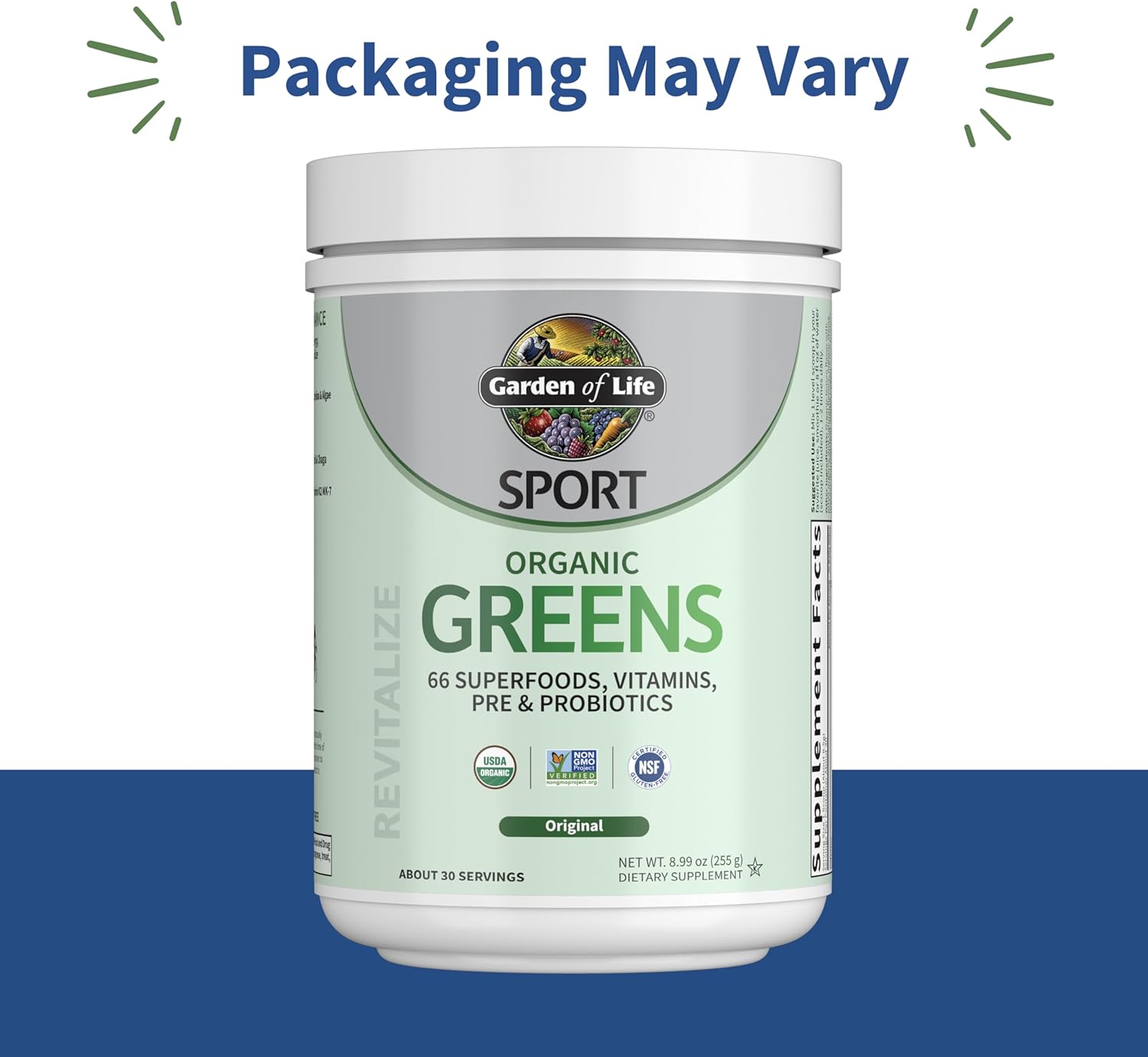 Garden of Life Sport Nutrition Greens and Superfoods Powder for Women and Men - Unflavored, Organic Blend - Spirulina, Fruit, Vitamins, Pre & Probiotics, Mushrooms, Athletic Supplements, 30 Servings - Image 2