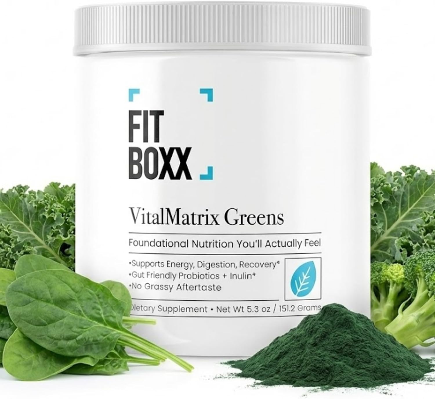 VitalMatrix Organic Greens Powder | Superfood Blend with Probiotics & Adaptogens | Gut, Energy & Immune Support | Citrus Punch | 30 Servings