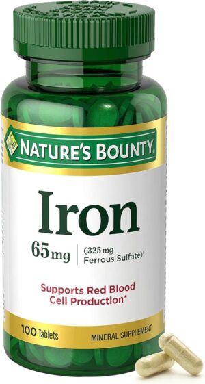 Nature’s Bounty Iron 65mg, 325 mg...