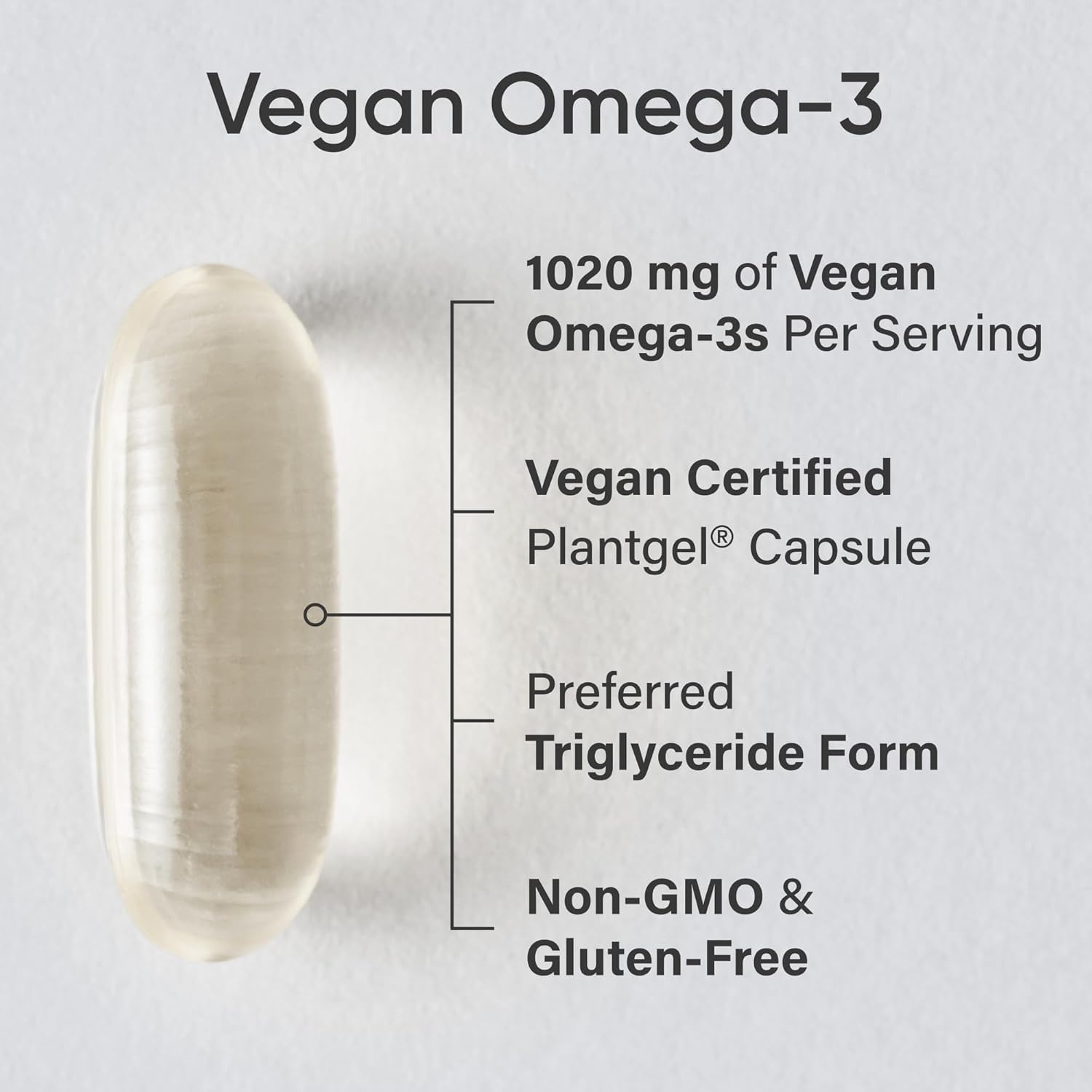 Sports Research Vegan Omega-3 Fish Oil Alternative from Algae Oil - Highest Levels of Vegan DHA & EPA Fatty Acids | Non-GMO Tested & Vegan Certified - 60 Veggie Softgels (Carrageenan Free) - Image 2