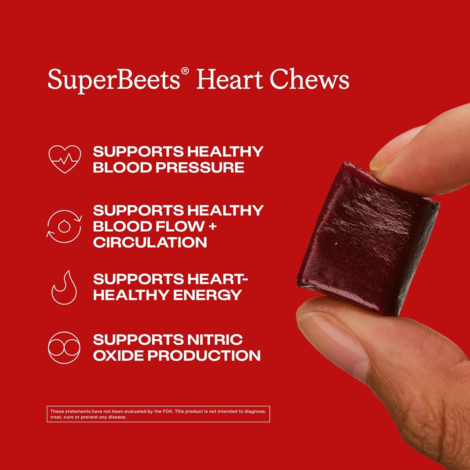 Humann SuperBeets Heart Chews, Nitric Oxide and Blood Pressure Support, Grape Seed Extract & Non-GMO Beet Root Powder Energy Supplement, Pomegranate Berry Flavor, 60 Count - Image 3