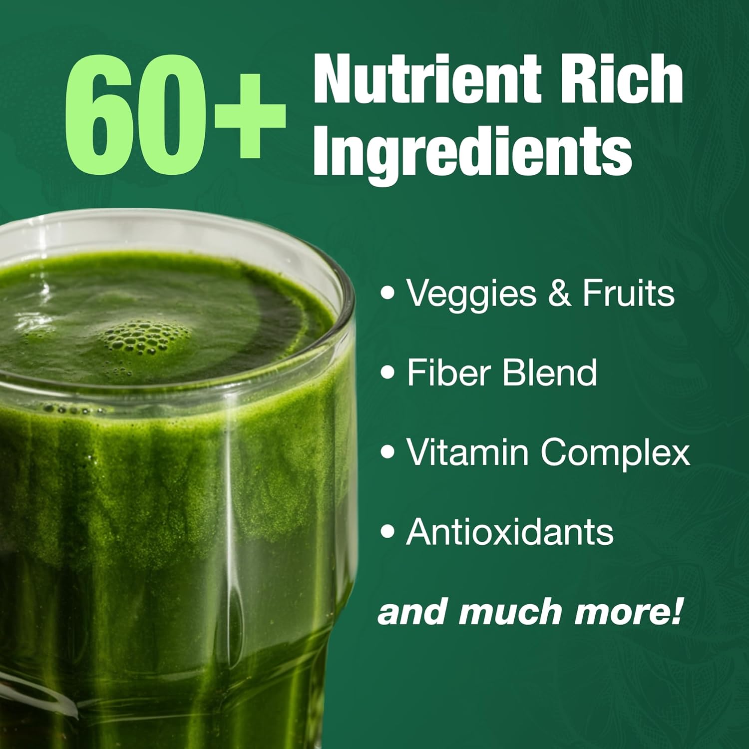 Total Tea Super Greens Powder, Greens, Fruits, Vegetables, Vegan Drink with Spirulina, Chlorella and Vitamins 21 Servings - Original - Image 3