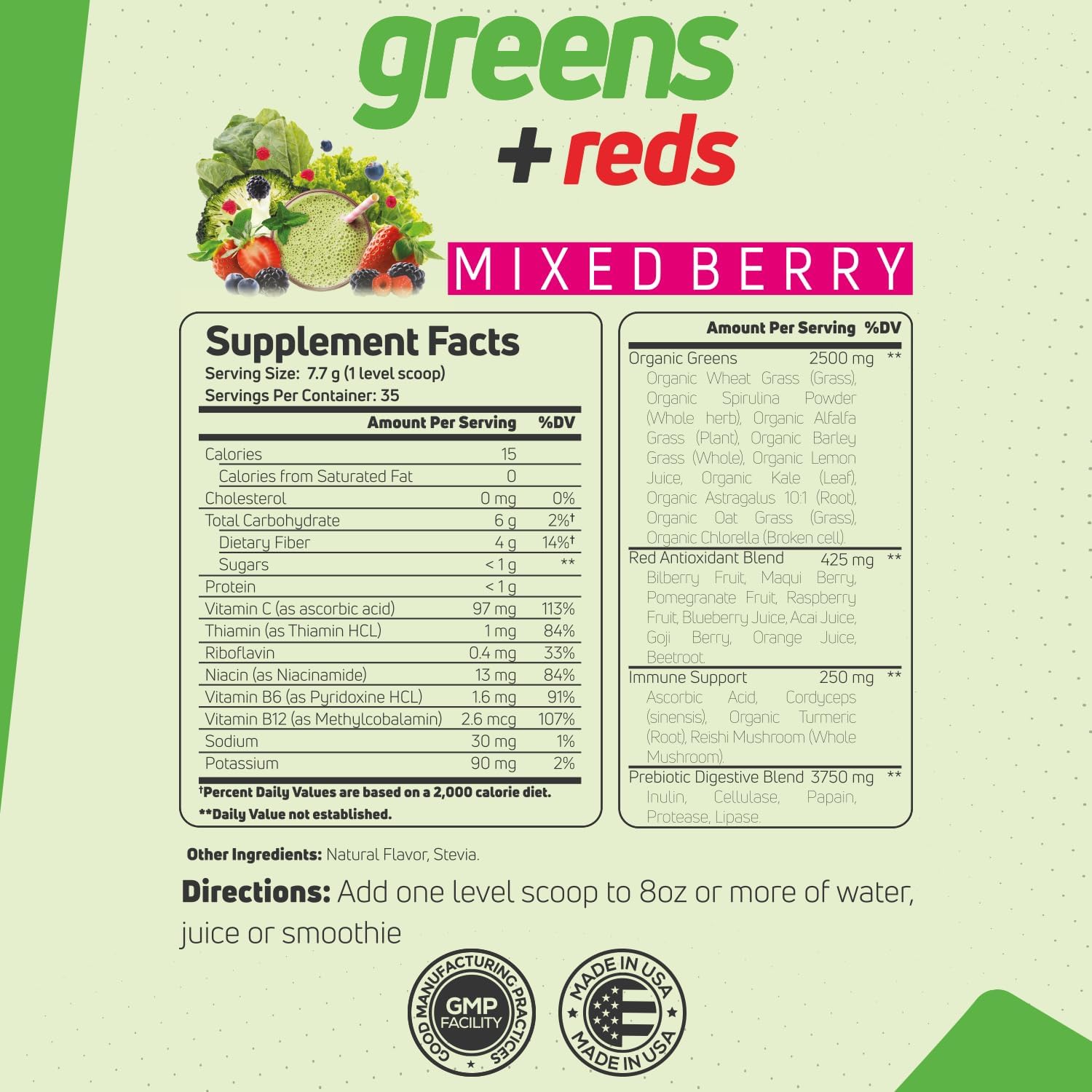 Forzagen Vegan Greens & Reds Superfood Powder - Organic Super Greens Powder | Premium Veggie Powder Supplement | 35 Servings Reds and Greens Superfood Powder - Image 3