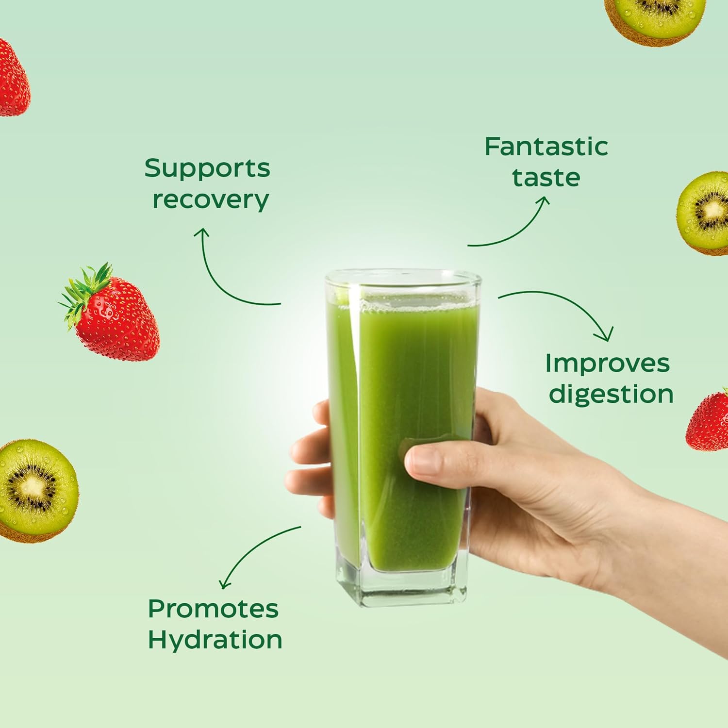 Greens + Electrolytes, Kiwi Strawberry Flavor, Vegan, Non-GMO, Green Powder, Daily Green Boost, Vegetable Powder Supplement, Organic Electrolytes, Recovery & Support, Smoothie Mix - Image 4
