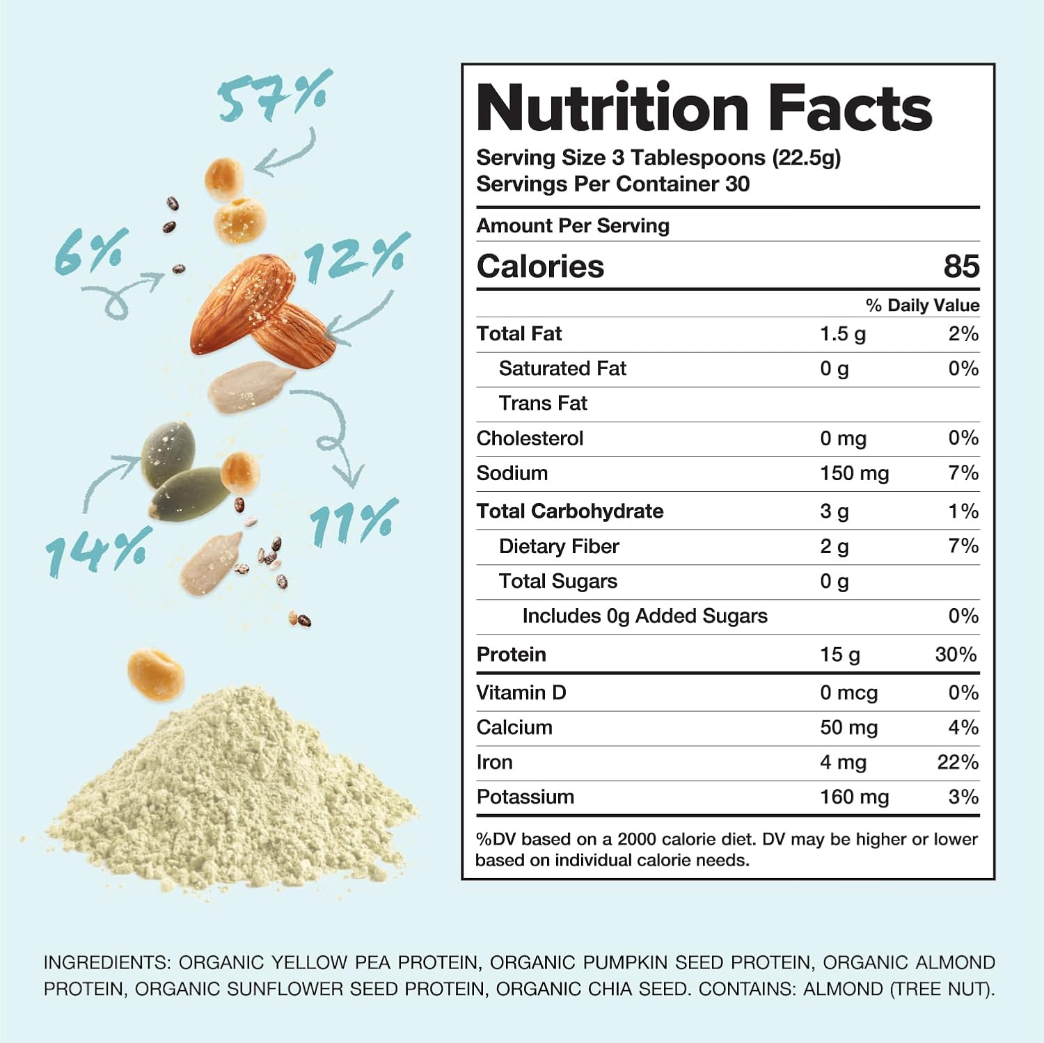 Complement Organic Unflavored Vegan Protein Powder (30 Servings) Low Carb, Low Calorie, Sugar Free, Soy Free, Non-GMO, Gluten Free, Non Dairy- Yellow Pea, Pumpkin Seed- 15g Plant Based Protein Powder - Image 5