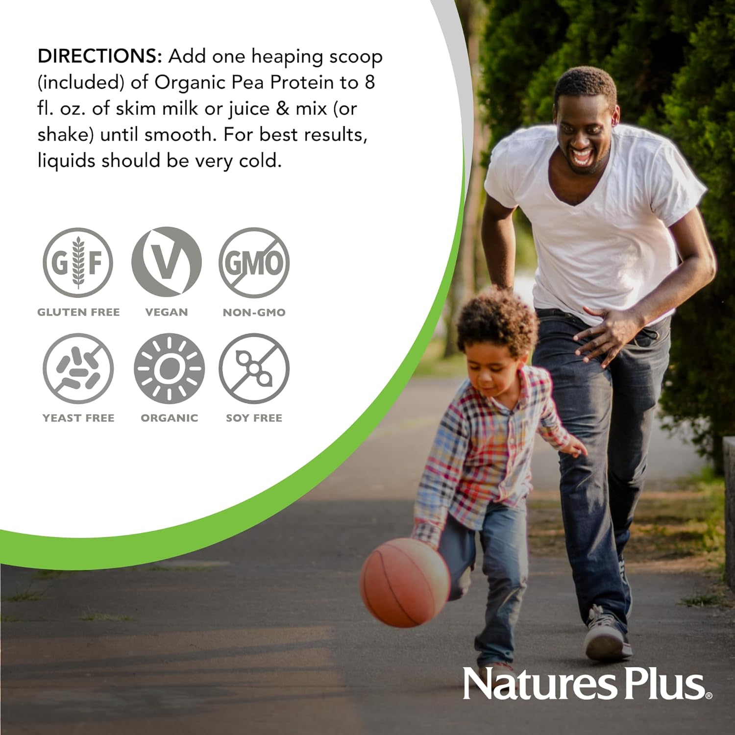 NaturesPlus Organic Pea Protein - 1.1 lb - Plant-Based Drink Powder - Supports Energy, Recovery & Weight Management - Non-GMO, Sugar Free, Allergen Free, Gluten Free, Vegan - 25 Servings - Image 6