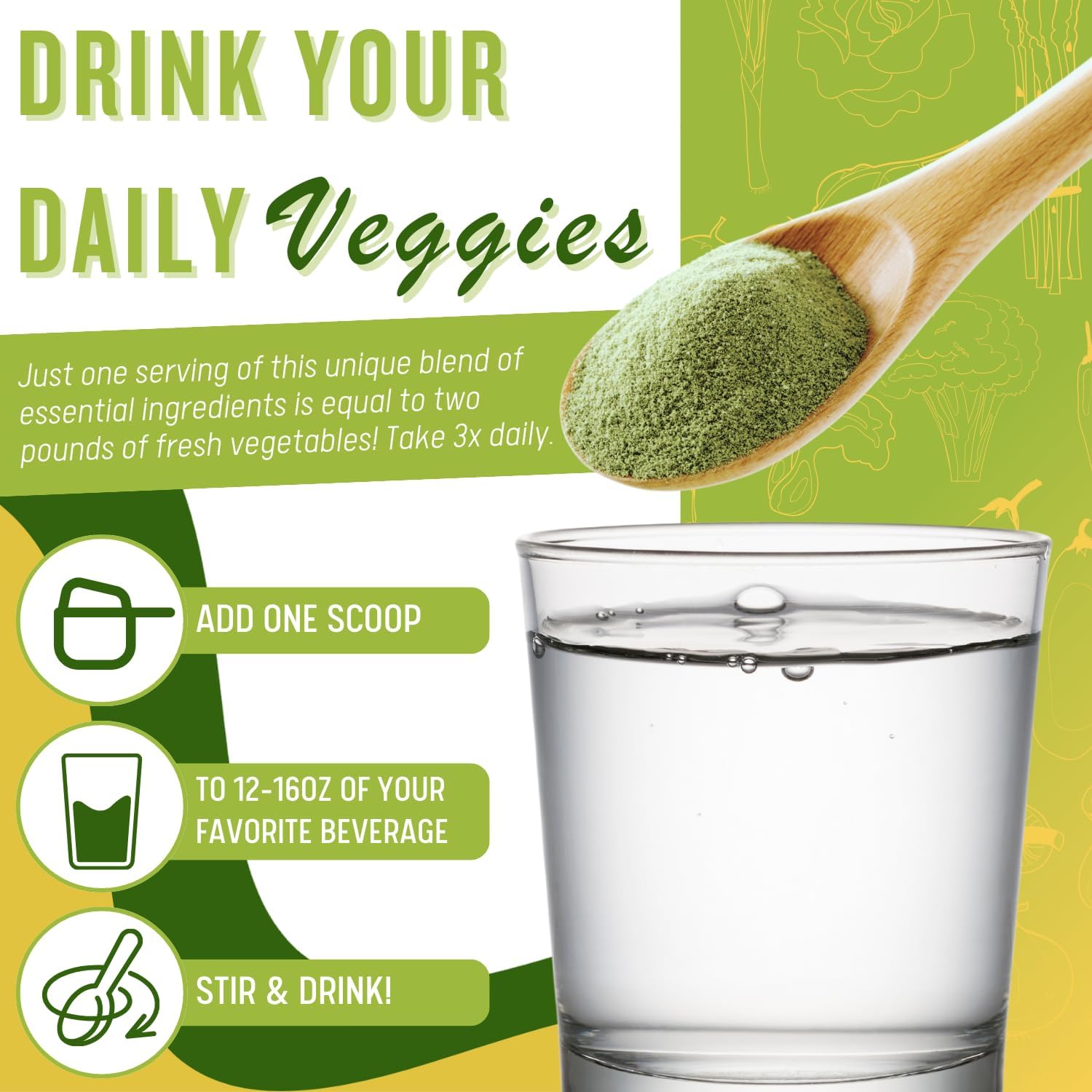 Daily Health, Ultimate Greens with MSM Powder, Vegan Friendly Natural Ingredients Gluten Soy Free NO GMO Superfood Vegetable Nutritional Drink Alkalizing Energy 8oz 1 Pack (1 Month Supply) - Image 5