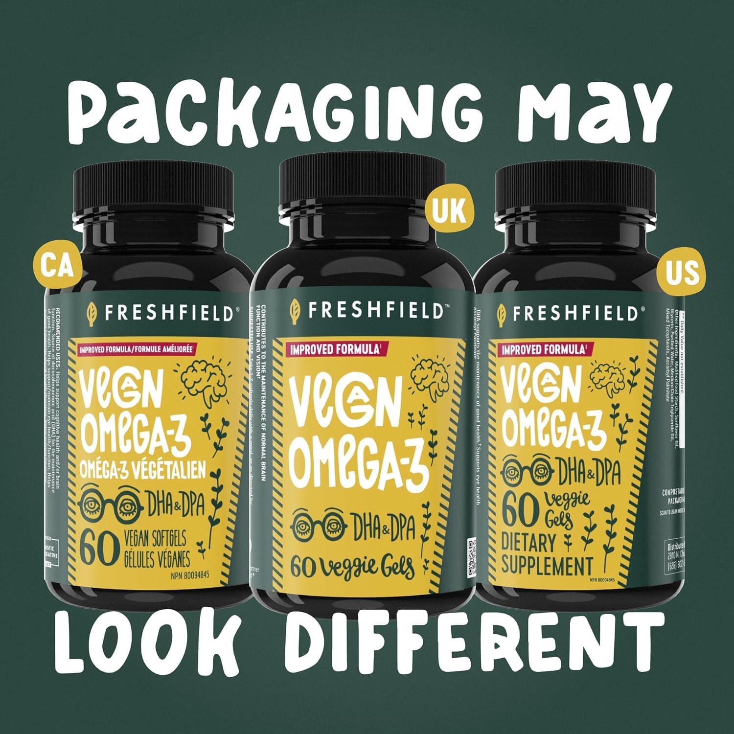 Freshfield Vegan Omega 3, Algae (Algal) Oil, Fish Oil Free Company, Third Party Tested, Carrageenan Free, DHA Supplement w/DPA, Plant Based Omega. Supports Heart, Brain, Joint Health - Image 9