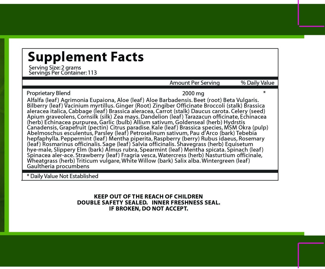 Daily Health, Ultimate Greens with MSM Powder, Vegan Friendly Natural Ingredients Gluten Soy Free NO GMO Superfood Vegetable Nutritional Drink Alkalizing Energy 8oz 1 Pack (1 Month Supply) - Image 7