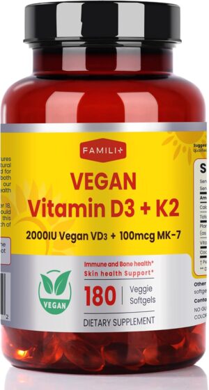 FAMILI+ 180 Days Vegan Vitamin D3+K...