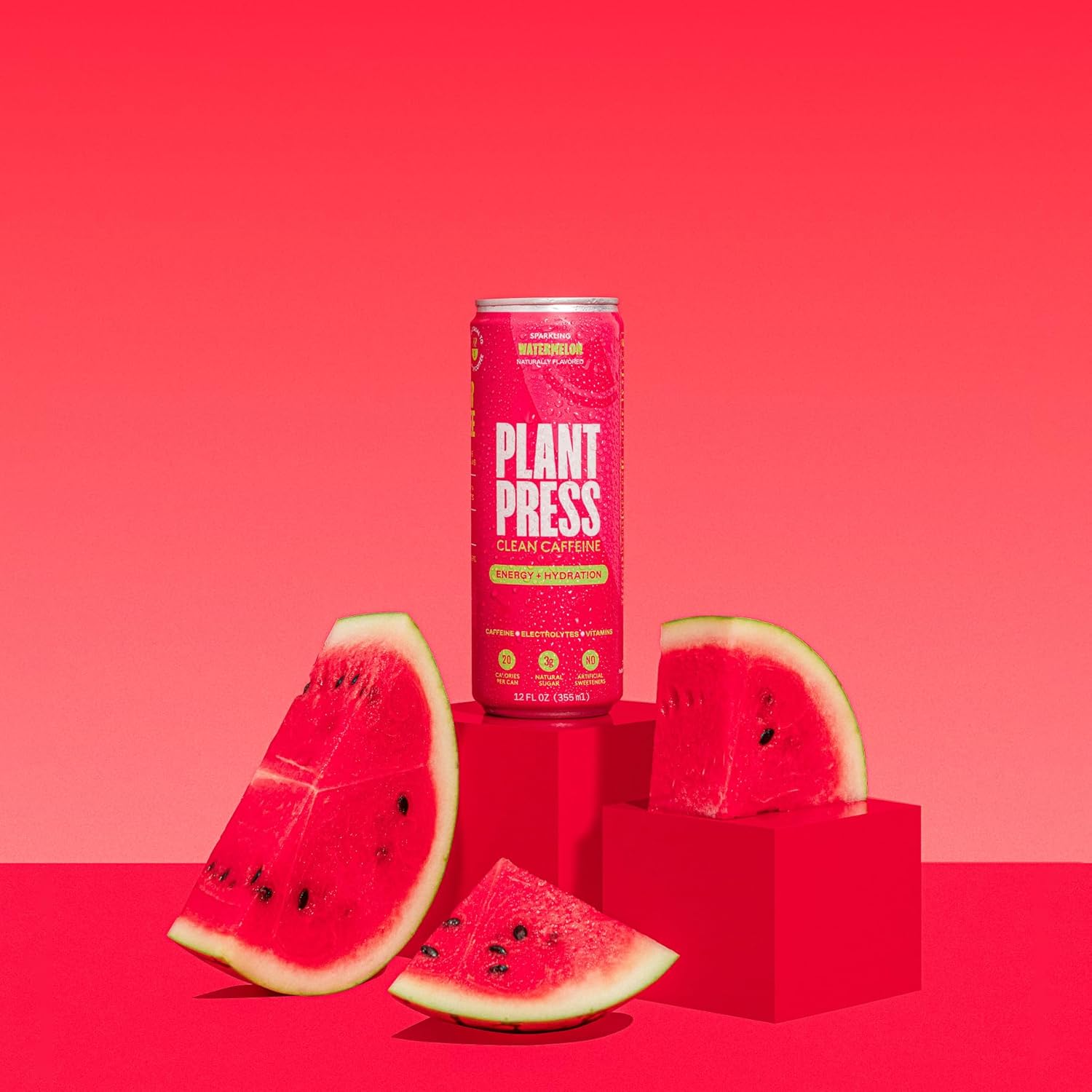 Plant Press - Organic Energy Drink, 100 mg Caffeine Clean Coffee Alternative, Full Range of Vitamins, Electrolytes, No Sugar Alcohols, No Preservatives (12 Fl Oz (Pack of 12), Watermelon) - Image 8