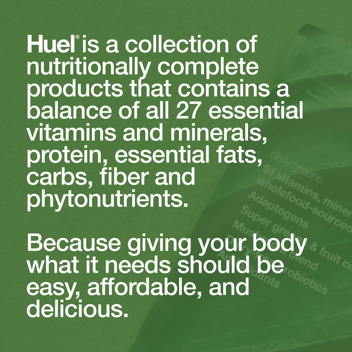Huel Daily Greens Single Serve | Superfood Greens Powder | 91 Vitamins, Minerals, and Wholefood-Sourced Ingredients | Adaptogens, Antioxidants, Gut-Friendly Probiotics | 12 Pack - Image 7