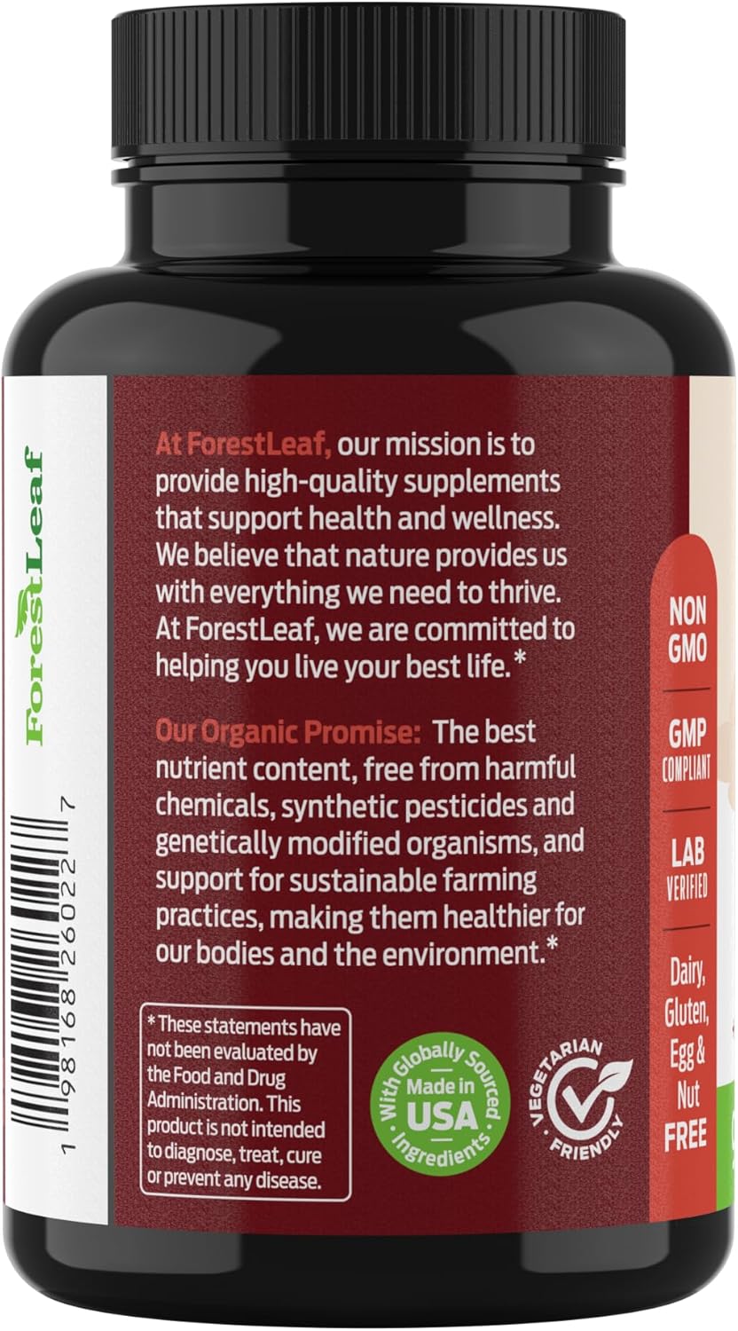 ForestLeaf Organic Irish Sea Moss Capsules | 2100mg Raw Seamoss Pills Advanced Supplement Superfood + Burdock, Bladderwrack for Digestive, Respiratory, Immune Health | 90 Vegan Organic Sea Moss Caps - Image 9