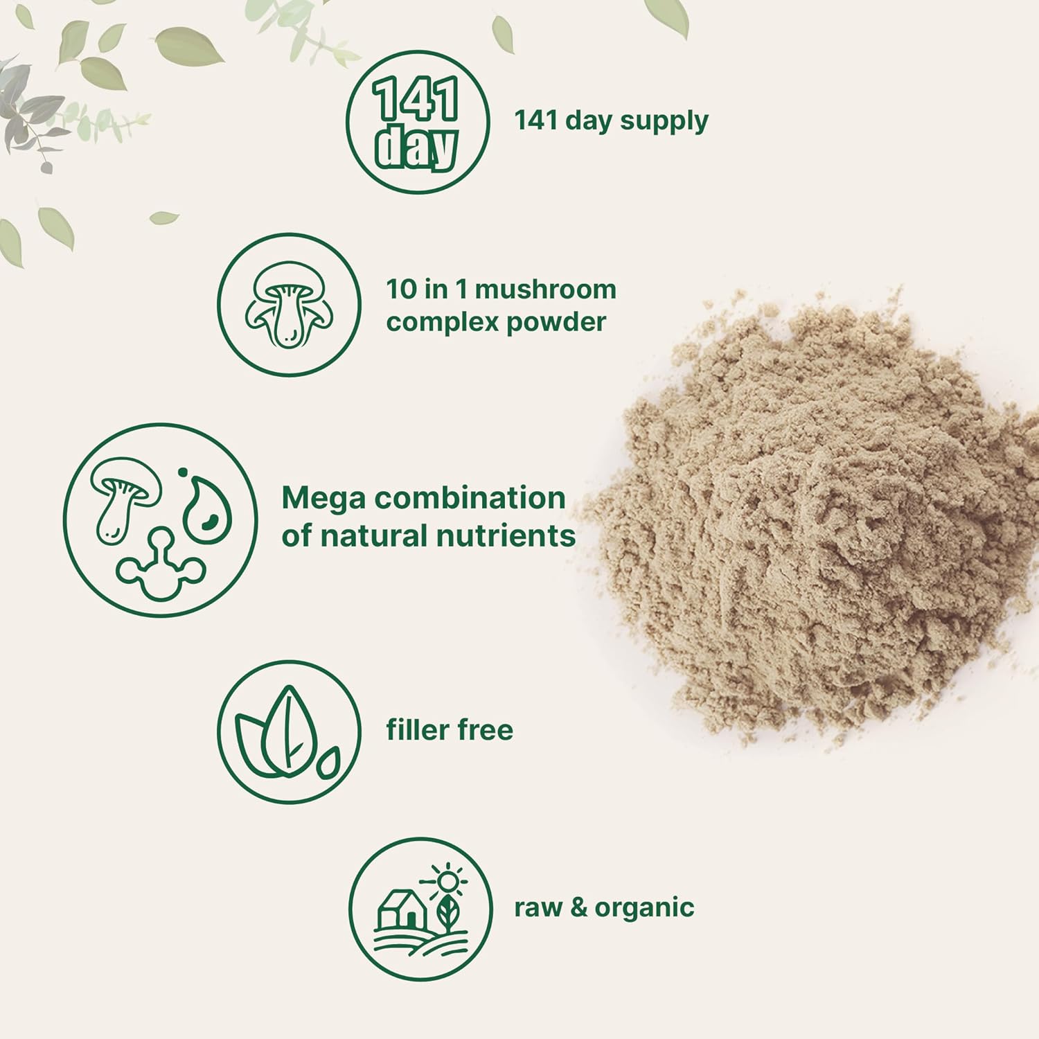 Micro Ingredients Organic Mushroom 10-in-1 Blend, 5 oz | Chaga, Lion’s Mane, Cordyceps & More | Great for Smoothies & Daily Use | Non-GMO, Vegan Friendly - Image 3