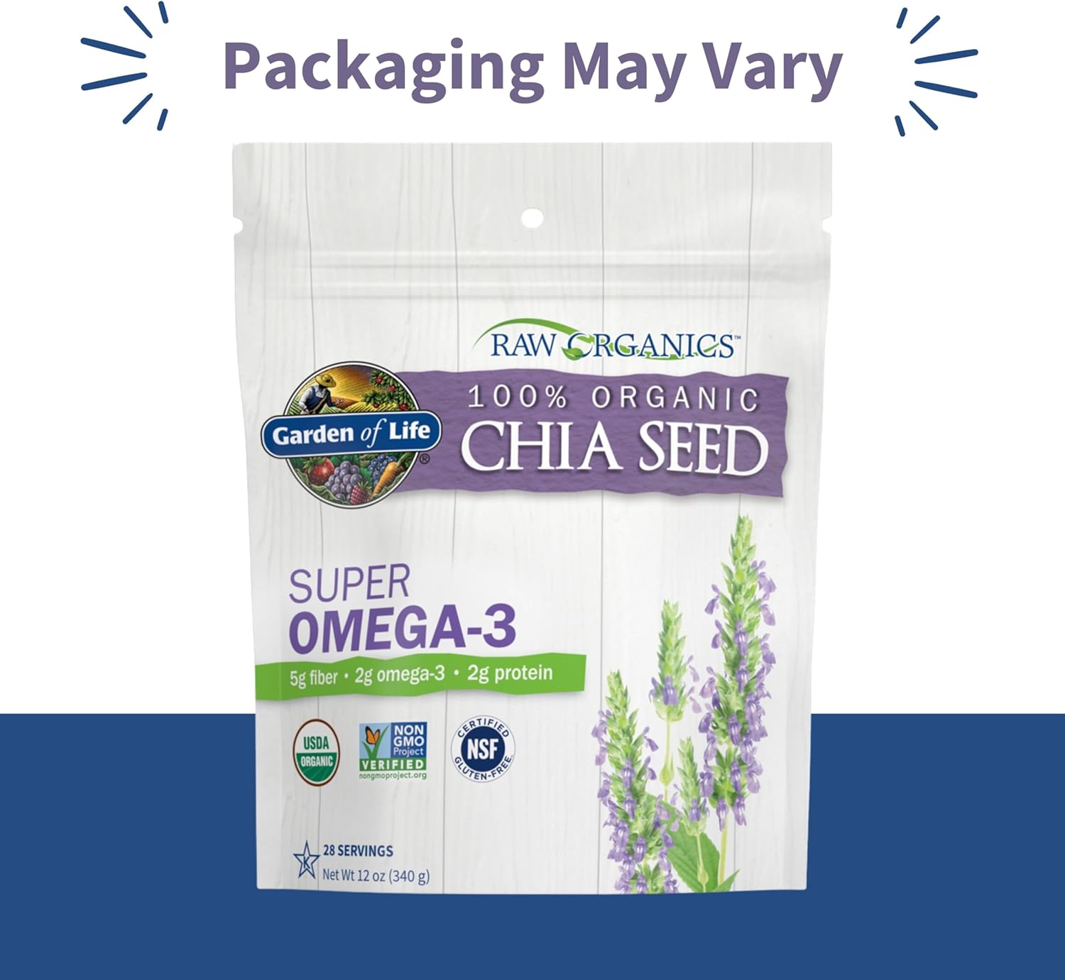 Garden of Life Chia Seeds 100% Organic for Smoothies, Pudding - Raw Organics Whole Seed Foods with Omega 3 Superfood, Fiber, Keto Friendly, Non-GMO, Gluten Free - Vegan Egg Substitute, 28 Servings - Image 2