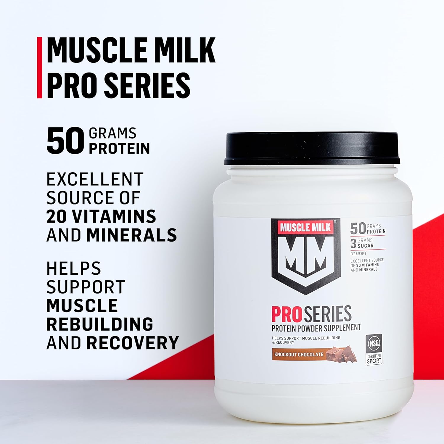 Muscle Milk Pro Series Protein Powder Supplement, Intense Vanilla, 5 Pound, 28 Servings, 50g Protein, 3g Sugar, 20 Vitamins & Minerals, NSF Certified for Sport, Workout Recovery, Packaging May Vary - Image 5