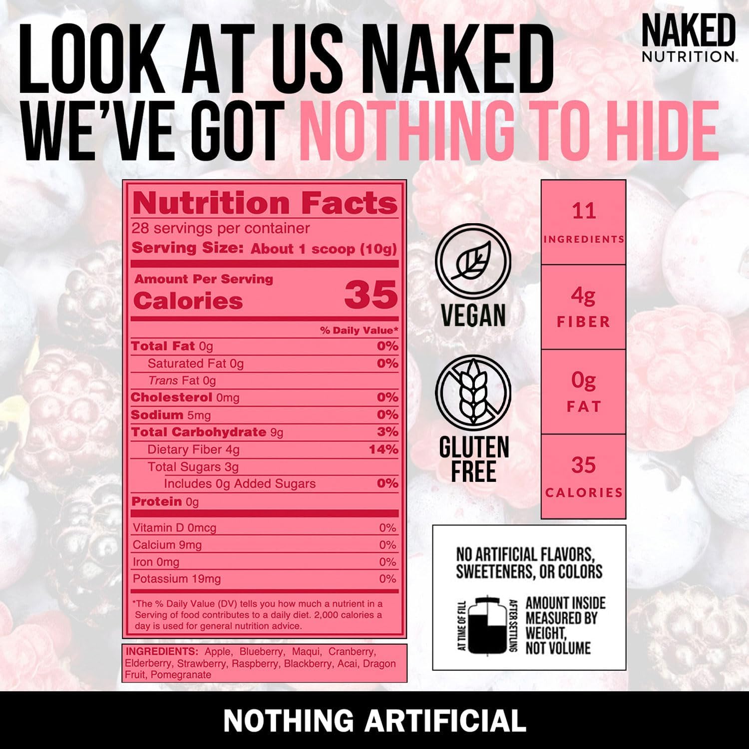 NAKED Reds Superfood Powder - Healthy, Energizing Polyphenol Fruit Powder Mix, No Fillers, No Additives, Vegan, Non-GMO, Gluten Free - 28 Servings - Image 5
