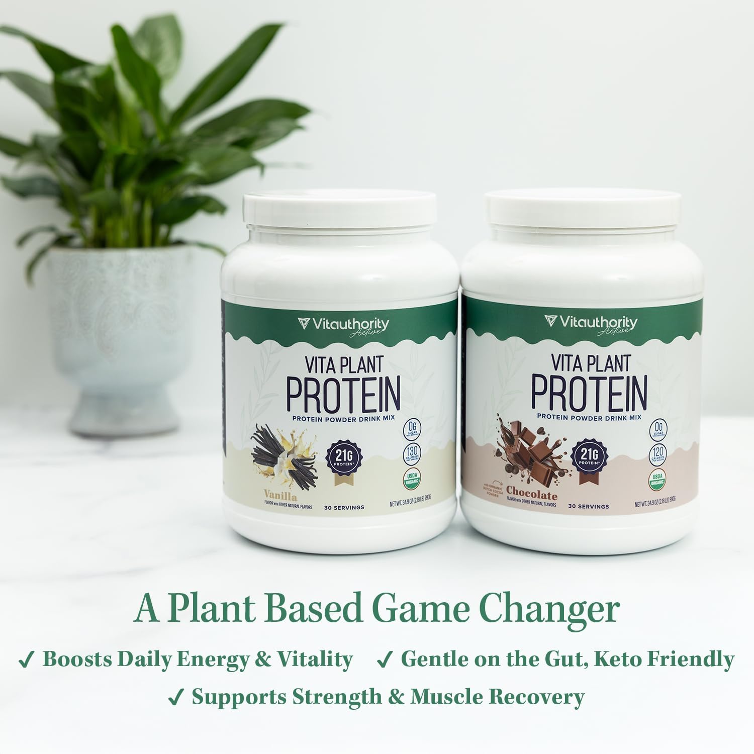 Organic Plant Based Protein for Women Complete Vegan Protein Powder with BCAAs & MCTs Plant-Based 21g, Dairy-Free, Gluten-Free, No Added Sugar, Supports Muscle Recovery (Vanilla Flavored, 30 Servings) - Image 5
