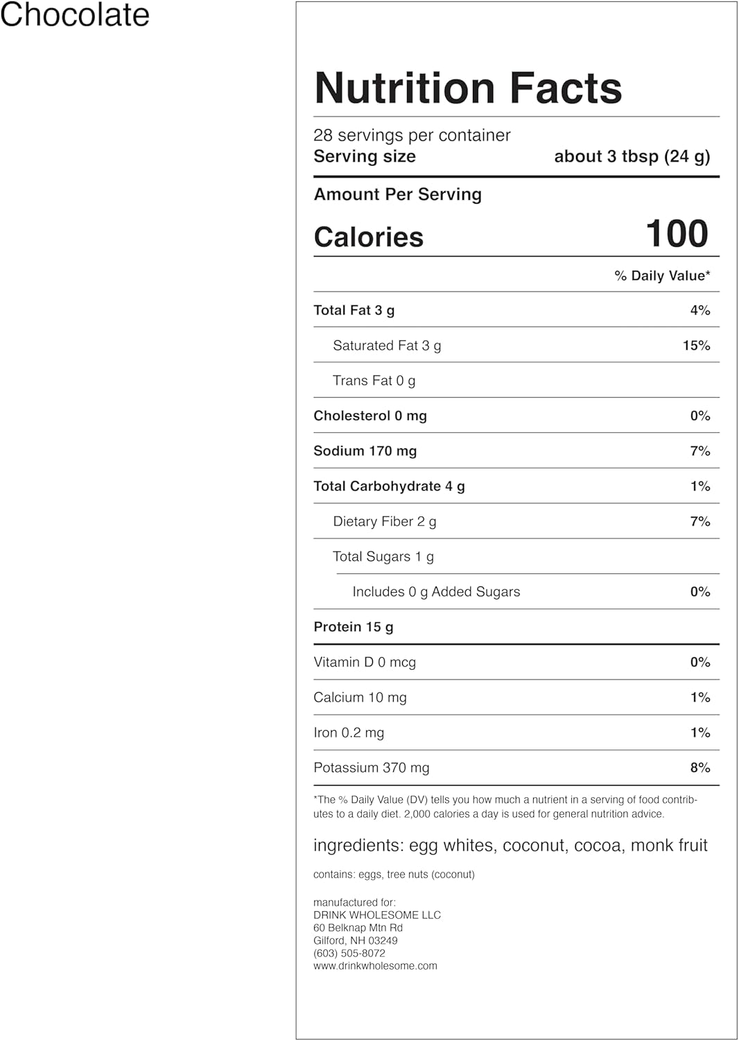drink wholesome Chocolate Egg White Protein Powder for Sensitive Stomachs | Minimally-Processed, Whole-Food Protein | Additive-Free, Dairy-Free, Gluten-Free | Low FODMAP - Image 7