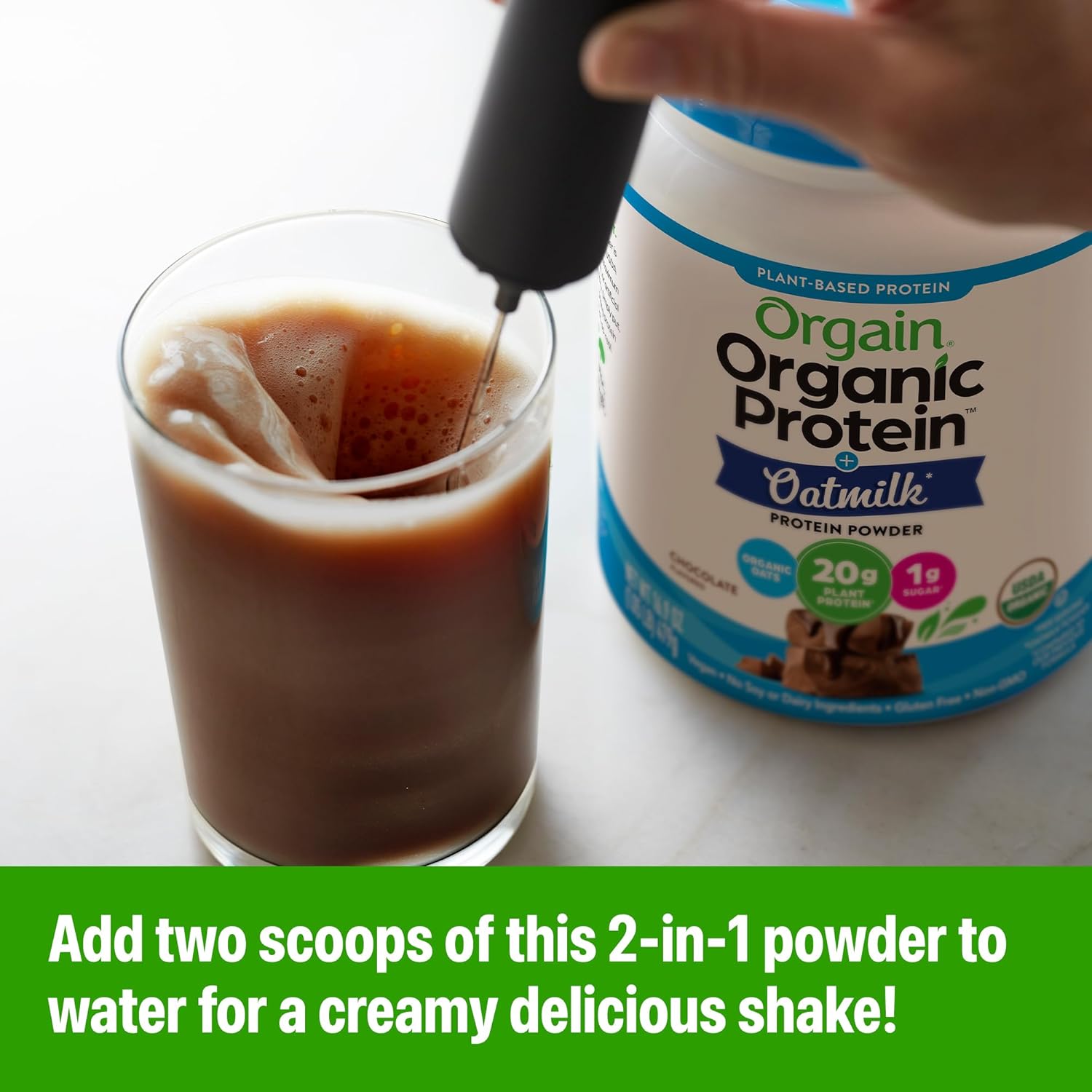 Orgain Organic Vegan Protein Powder + Oat Milk, Chocolate - 20g Plant Based Protein, Gluten Free, No Dairy, Soy or Lactose Ingredients, Low Sugar, Non-GMO, Kosher, For Shakes & Smoothies - 1.05lb - Image 7