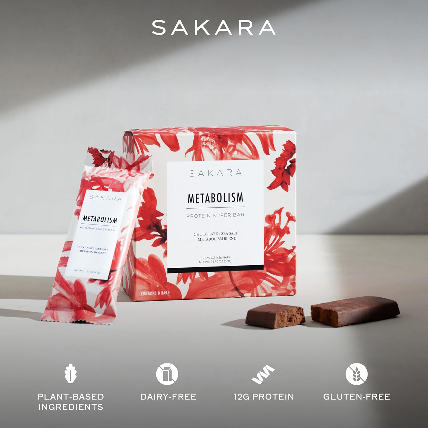 SAKARA Metabolism Super Bar – Healthy, Nutritious Vegan Protein Bars, Clean Ingredients, Low Sugar, Gluten-Free, On-the-Go Snacks with 9g Fiber, Sea Salt, Chocolate, 12g Plant-Based Protein - Image 4