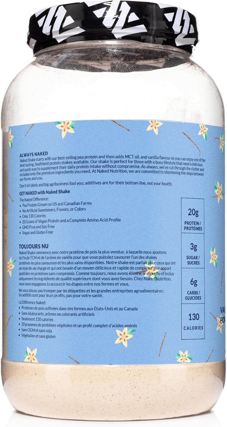 NAKED Shake - Vanilla Protein Powder - Plant Based Protein Shake with Mct Oil, NSF Certified, Gluten-Free, Soy-Free, No Gmos Or Artificial Sweeteners - 30 Servings - Image 8