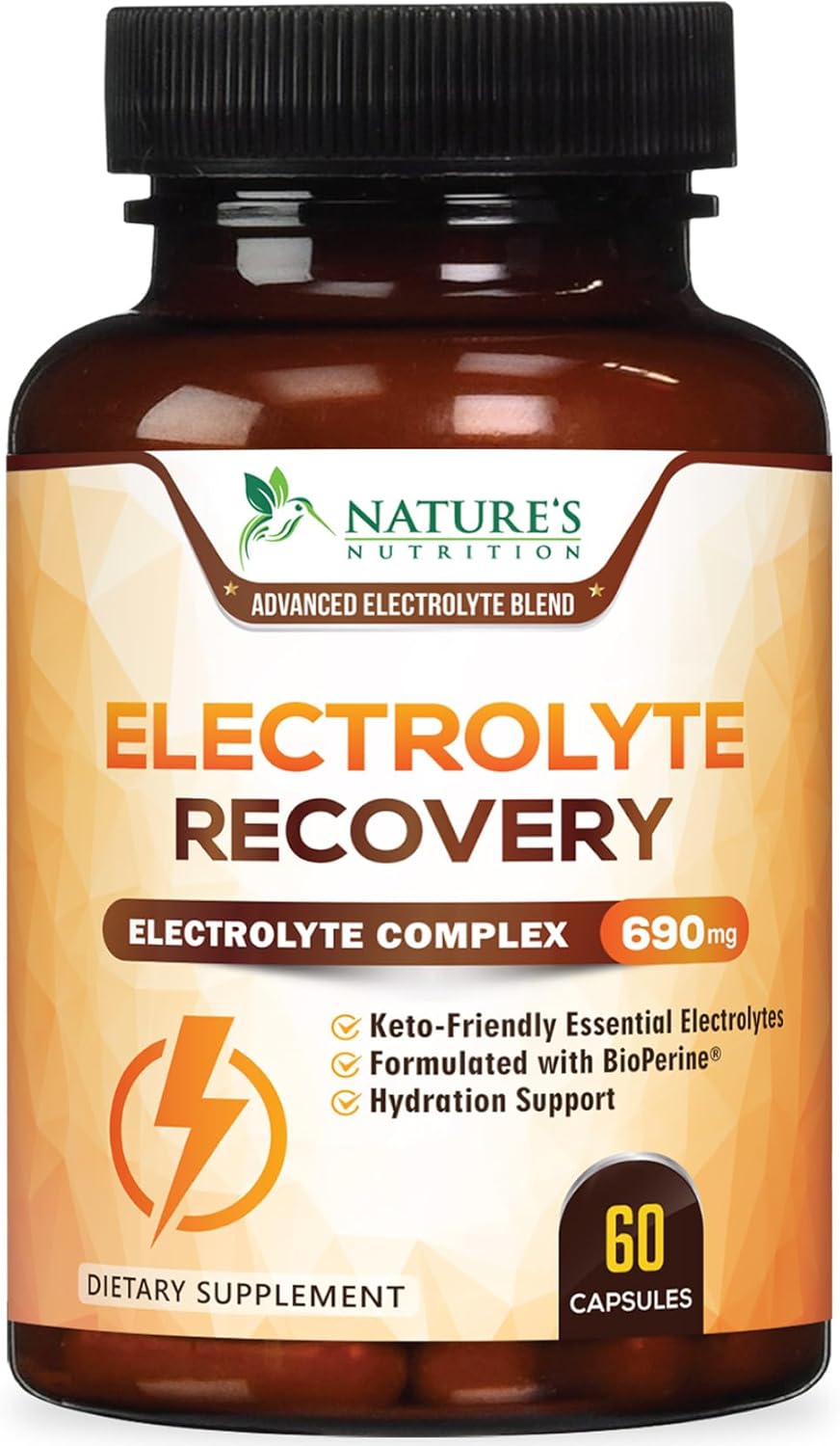 Daily Electrolyte Replenisher Tablets - 9 Essential Electrolytes and Minerals for Hydration Supplement, Salt Tablet for Runners, Vegan, Sugar-Free, Keto-Friendly, Non-GMO - 60 Tablets (60 Servings)