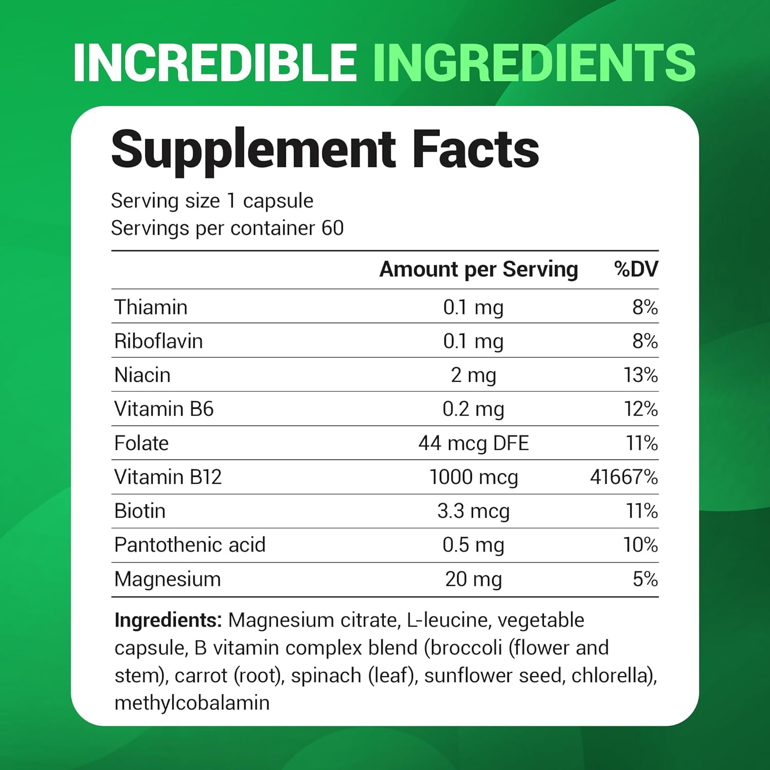 Dr. Berg Natural Vitamin B12 1000 mcg with B Complex Blend - Methylcobalamin B12 for Energy, Nerve Health, and Cognitive Function* - Methylated B12 with Folate - 60 Capsules (2-Month Supply) - Image 7