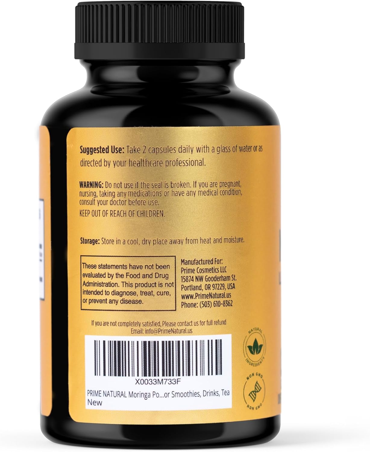 Moringa Powder Capsules - Pure Moringa Powder, Energy, Skin, Immune & Gut Health Superfood, Rich in Antioxidants, Essential Vitamins & Amino Acids, Natural Green Superfood Supplement - 60 Count - Image 3