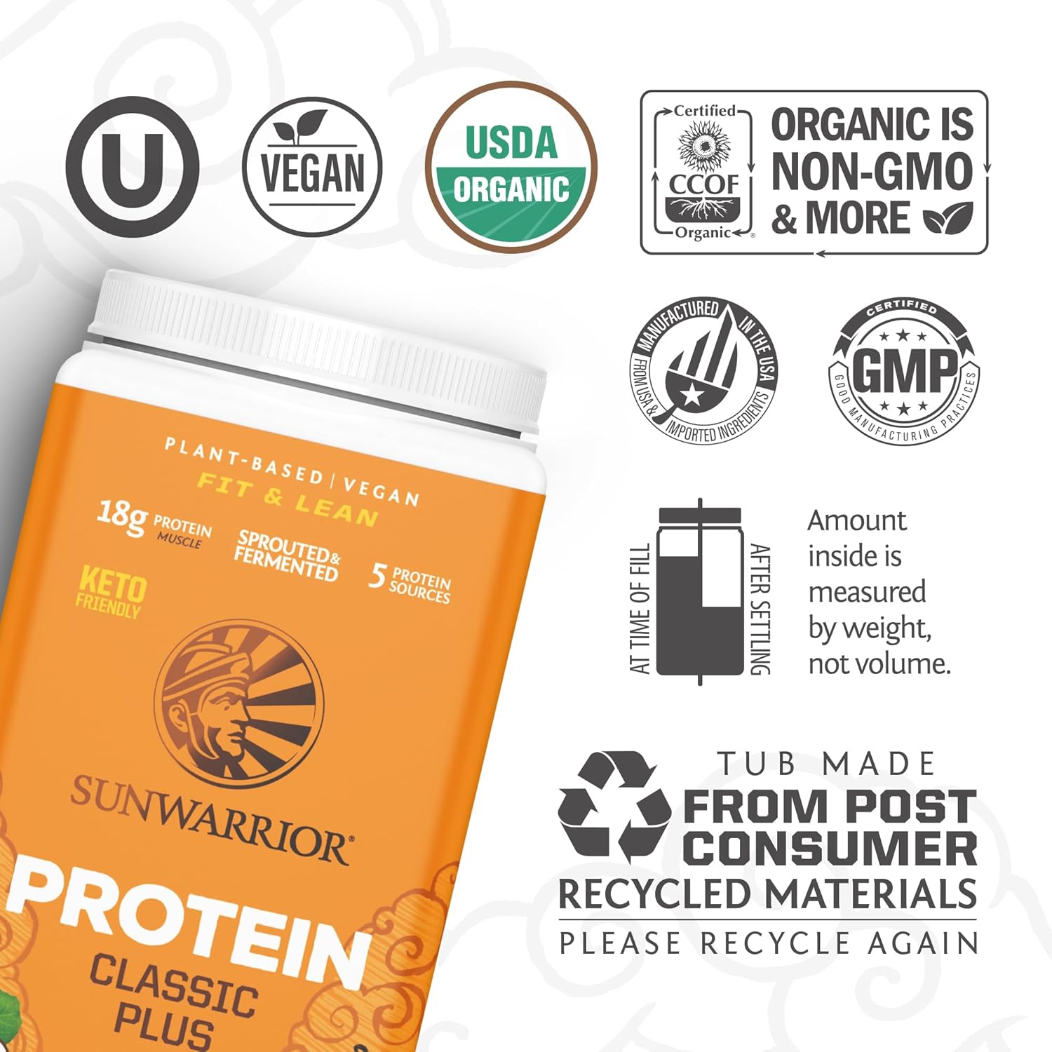 Clean Vegan Protein Powder Vanilla | Organic Protein Powder Plant Based Formula with 5 Superfood Blend Sprouted & Fermented | Non-GMO Low Carb Soy Dairy & Gluten Free (Vanilla, 30 Servings) - Image 2