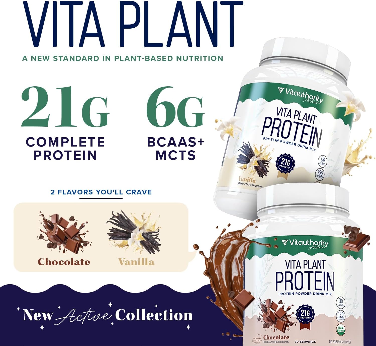 Organic Plant Based Protein for Women Complete Vegan Protein Powder with BCAAs & MCTs Plant-Based 21g, Dairy-Free, Gluten-Free, No Added Sugar, Supports Muscle Recovery (Vanilla Flavored, 30 Servings) - Image 4
