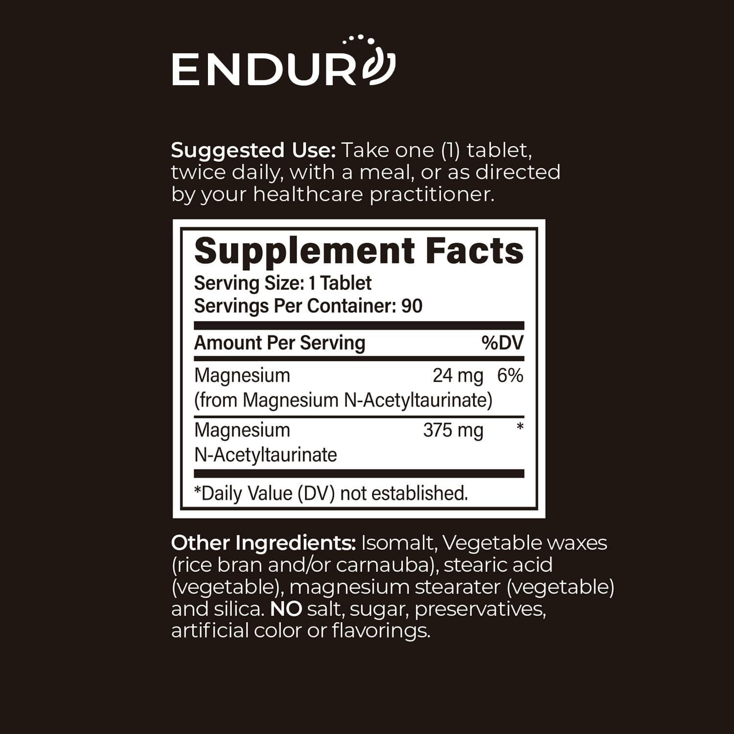 ENDUR-TAUROMAG - Magnesium + Taurine - SR (Sustained Release) 375 mg - Nootropic for Brain Health Support, Relaxation, Focus & Sleep Support - Optimal 5–7 Hour Absorption Delivery - 90 Tablets - Image 6
