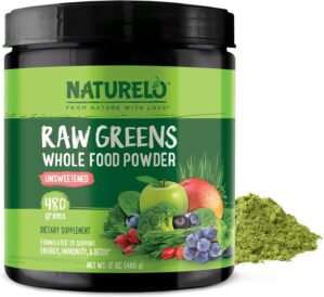 NATURELO Raw Greens Superfood Powde...