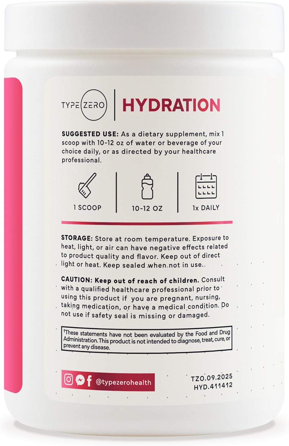 Type Zero Clean Electrolytes Hydration Powder Drink Mix + 14 Essential Vitamins & Minerals - Sugar Free, Zero Artificial Ingredients - Watermelon Flavor, 50 Servings - Image 3