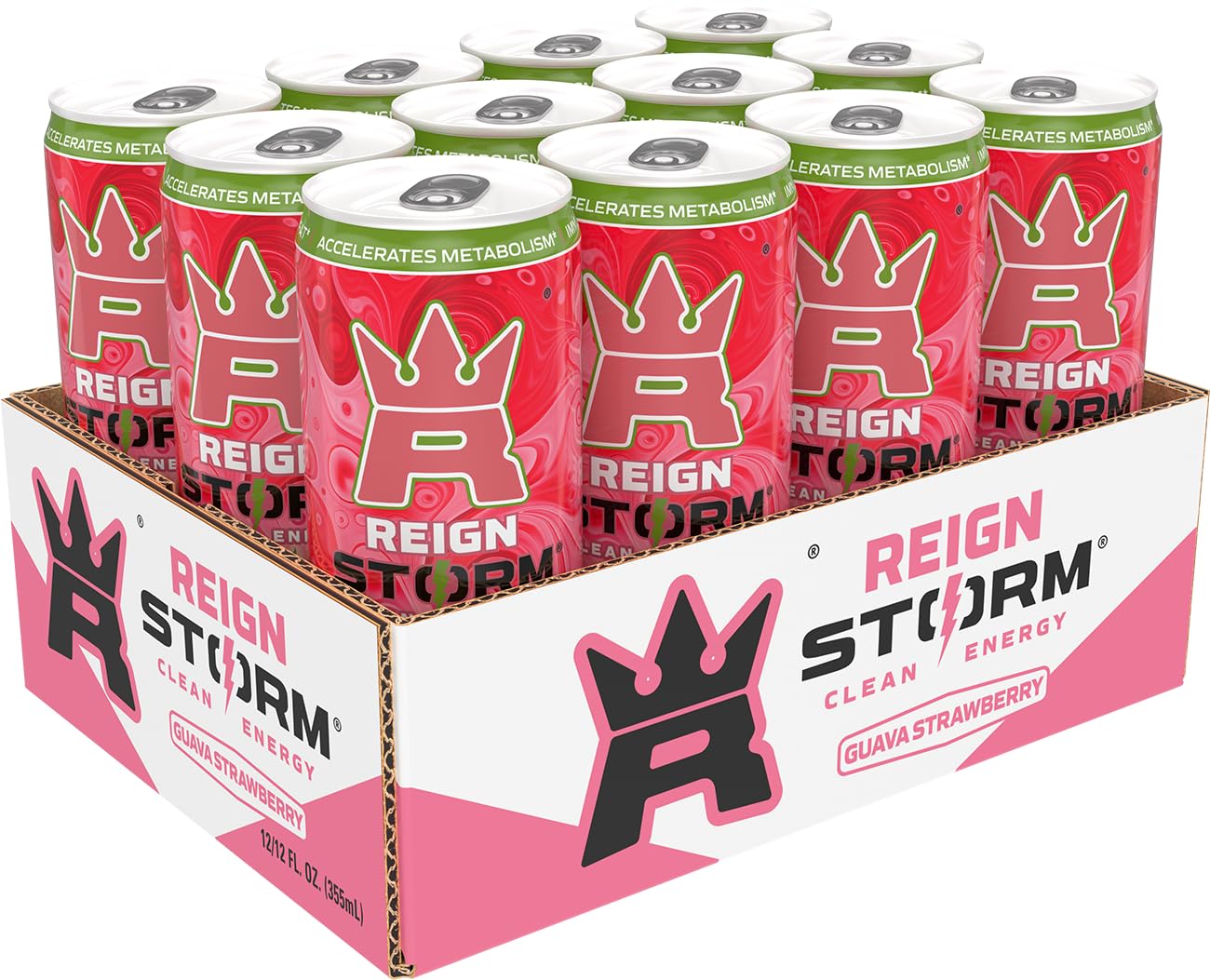 REIGN Storm, Guava Strawberry, Fitness & Wellness Energy Drink, 12 Fl Oz | Pack of 12 - Image 3