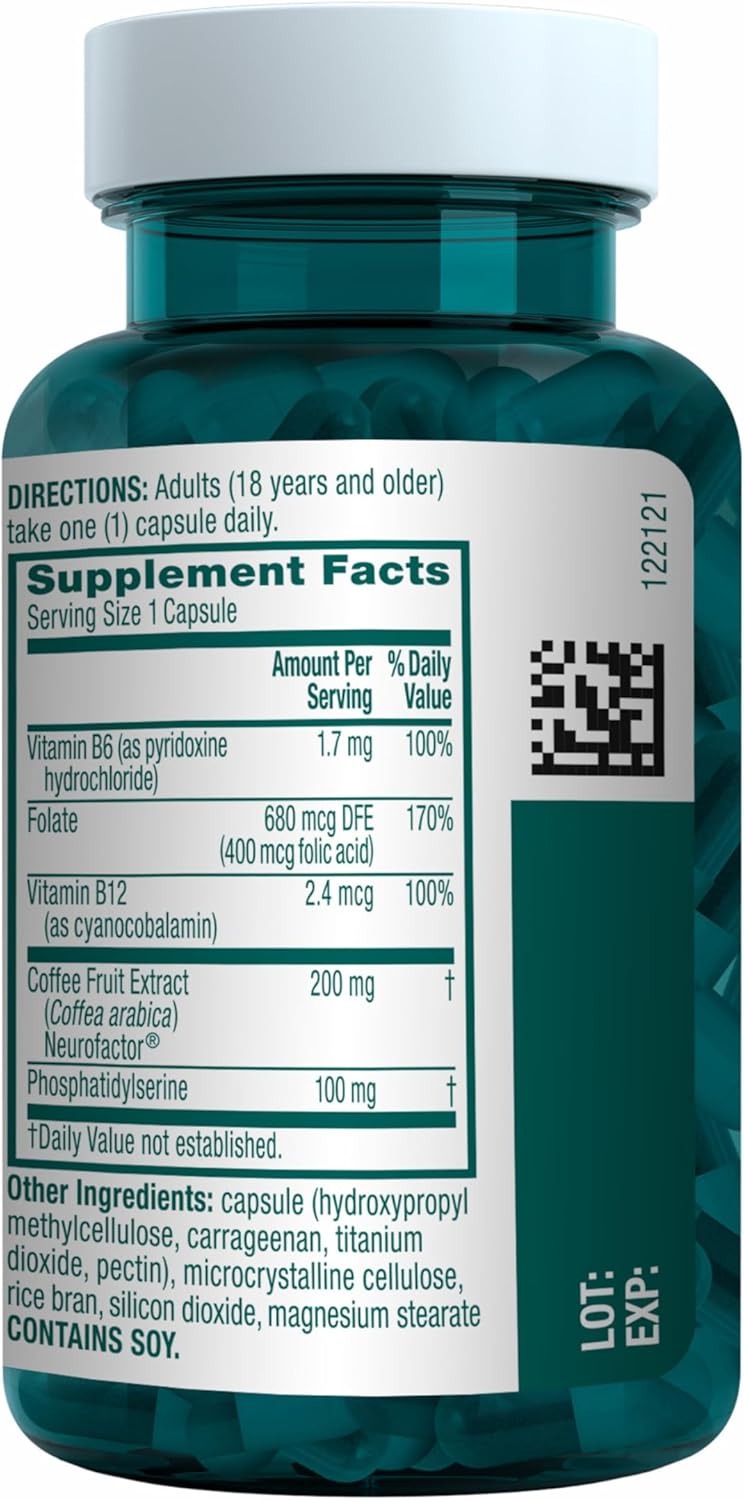 NEURIVA Plus Brain Supplement for Memory and Focus Clinically Tested Nootropics for Concentration for Mental Clarity, Cognitive Enhancement Vitamins B6, B12, Phosphatidylserine 30 Capsules - Image 23