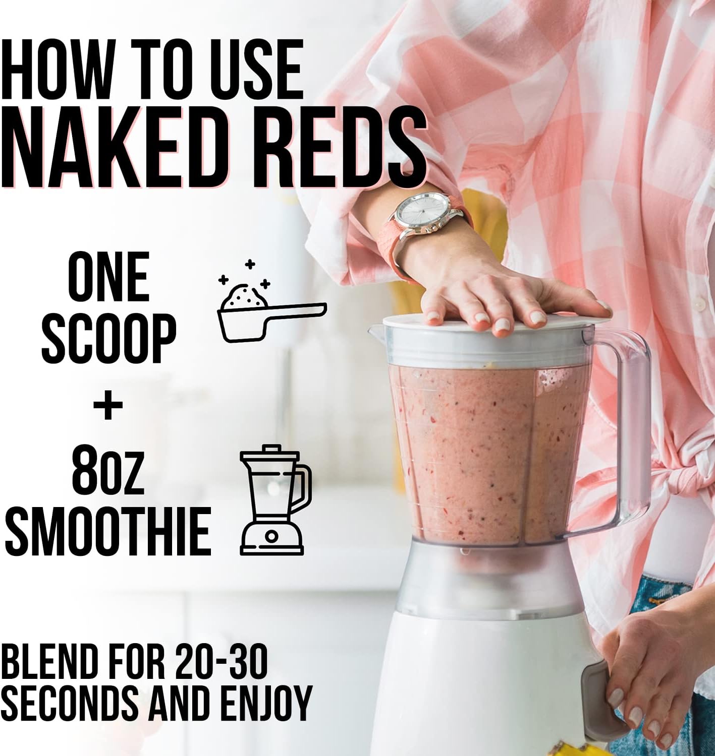 NAKED Reds Superfood Powder - Healthy, Energizing Polyphenol Fruit Powder Mix, No Fillers, No Additives, Vegan, Non-GMO, Gluten Free - 28 Servings - Image 4