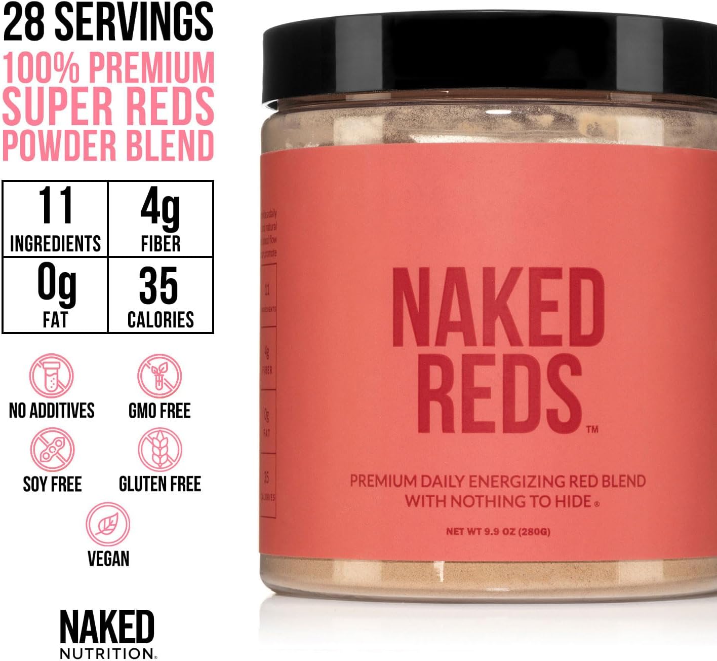 NAKED Reds Superfood Powder - Healthy, Energizing Polyphenol Fruit Powder Mix, No Fillers, No Additives, Vegan, Non-GMO, Gluten Free - 28 Servings - Image 3