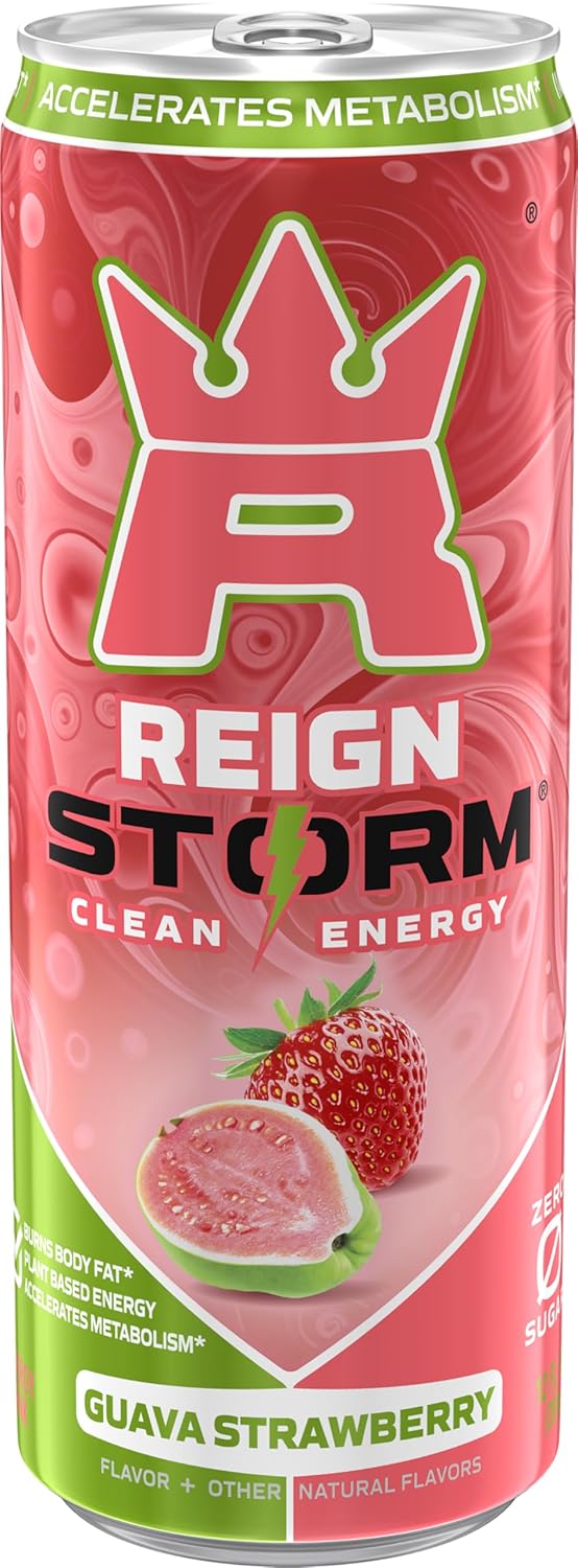 REIGN Storm, Guava Strawberry, Fitness & Wellness Energy Drink, 12 Fl Oz | Pack of 12 - Image 4