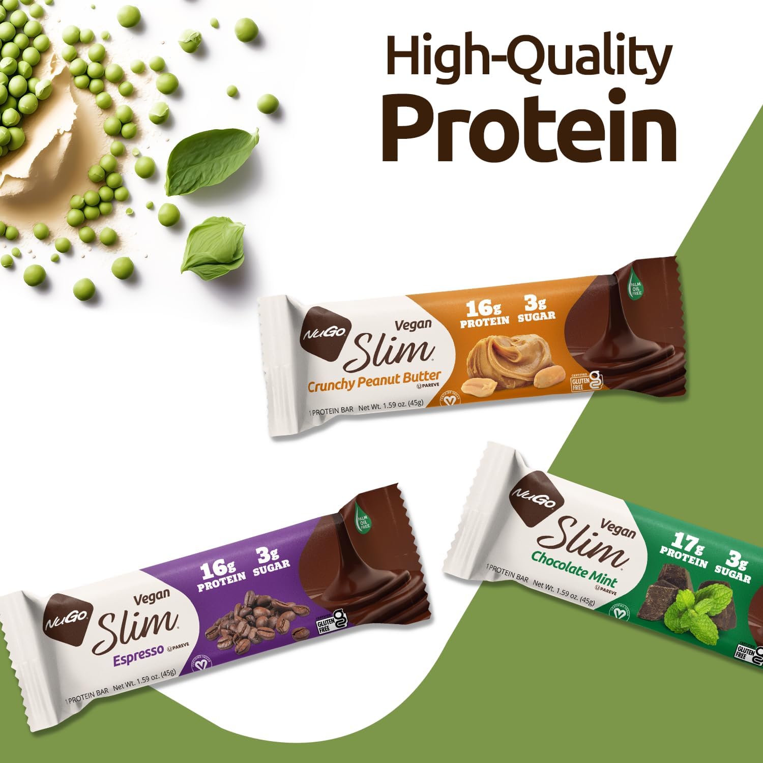 NuGo Slim Chocolate Mint, 17g Protein Bar, Vegan, Gluten Free, Non-GMO, Kosher, Keto Friendly, Low Carb, 1.59oz Bar - Image 7