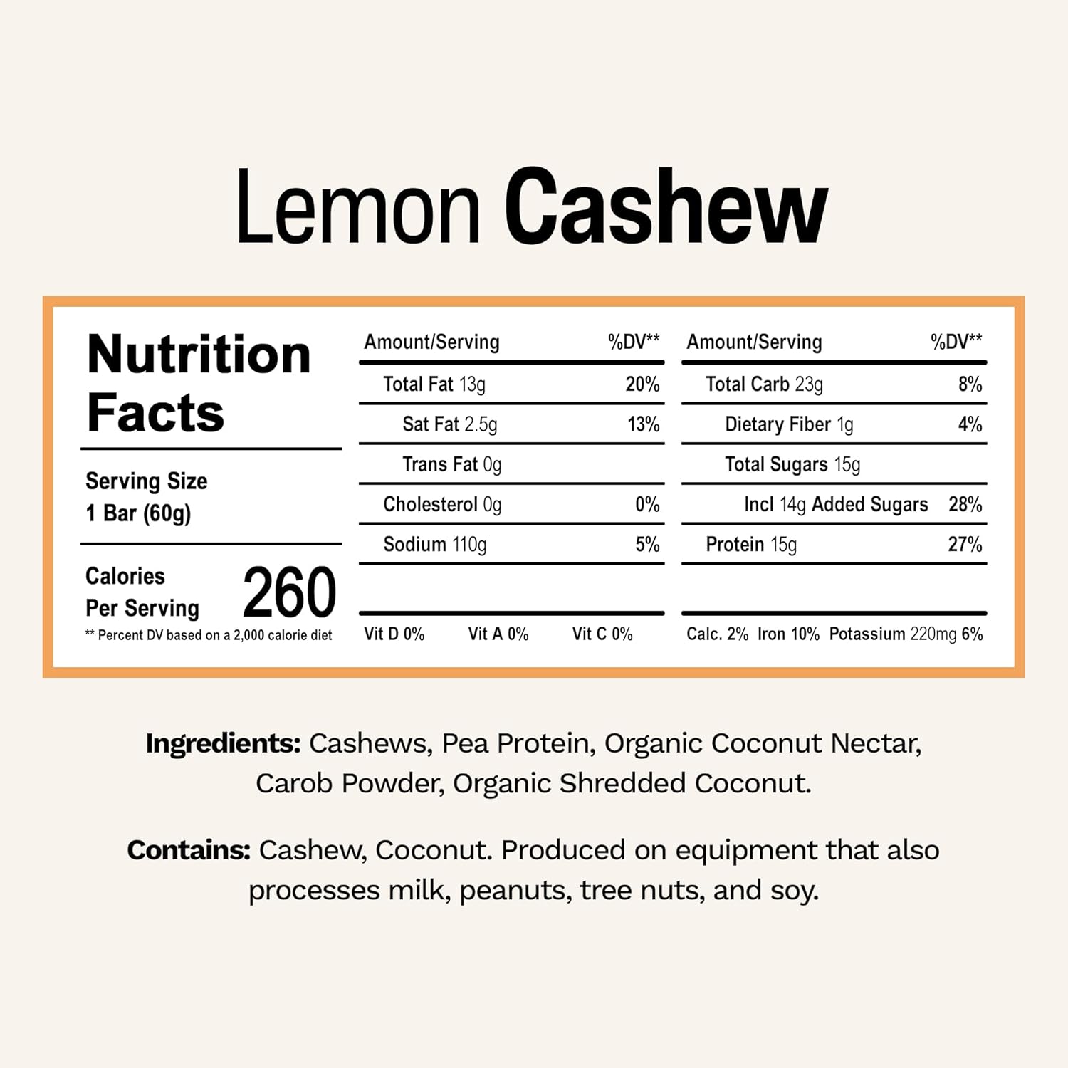 Rise Pea Protein Bar - Vegan Lemon Cashew | Breakfast Bar & Protein Snack 15g Protein Just 3 Whole Food Ingredients Non-GMO Gluten-Free Soy Free - Image 2
